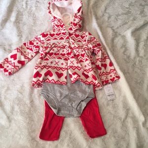 Carter’s Hoodies Onsie Pant Set NWT